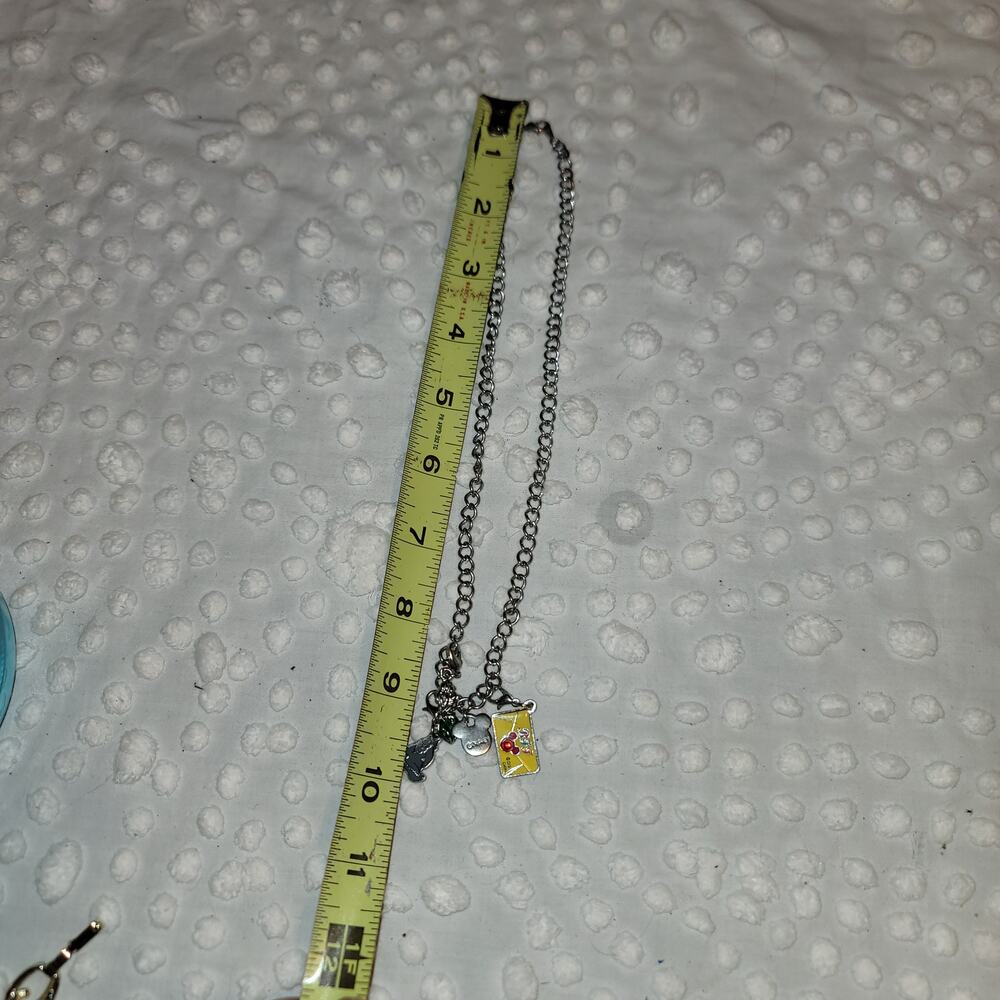 Disney 4pc charm bracelet Necklace Mermaid Eeyore BFF Mickey 18" silver colors